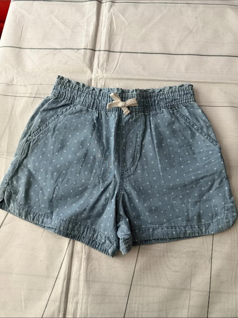 GAP Girls Light Blue Dot & Green Elastic Waist Shorts Set